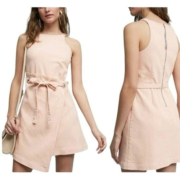 Anthropologie Holding Horses Dress Blush Pink Halter Women Side Tie Size 4 - Picture 5 of 10